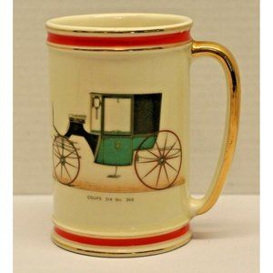 Vintage Hyalyn 620 Ceramic Stein Mug Coupe 3/4 No. 366 Auto Gold Tone Handle Rim